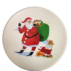 Threshold Stoneware Santa Claus Christmas Plates set of 4